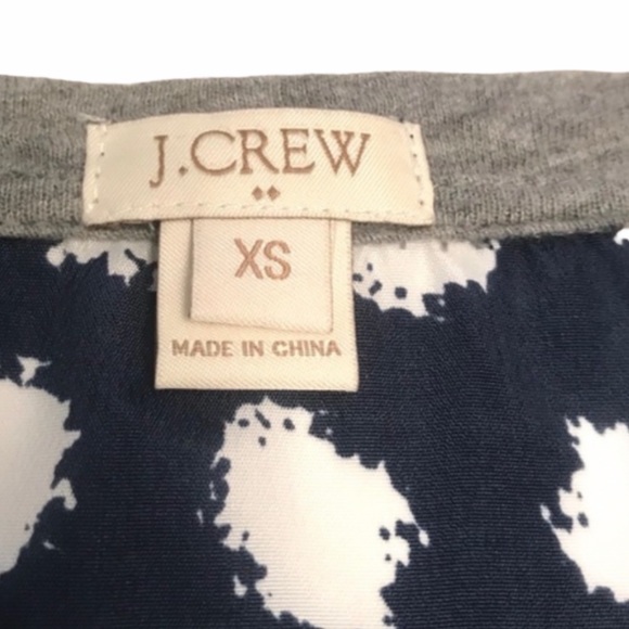 J. Crew Gray + Navy Polka Dot Swing Top | Size XS - Picture 5 of 5